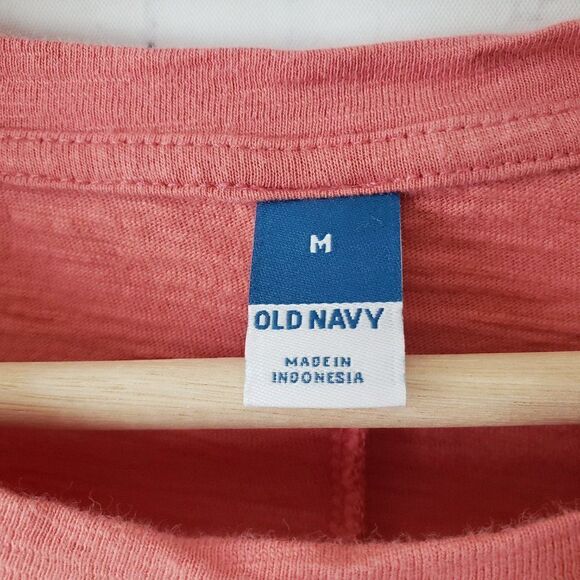 Old Navy Dress Size M Orange Side Ties Adjustable Waist Casual 100% Cotton Fall - Picture 3 of 6